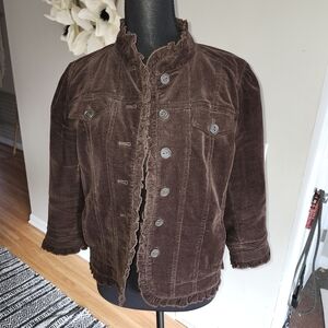 Women's Brown Faux Corduroy Blazer